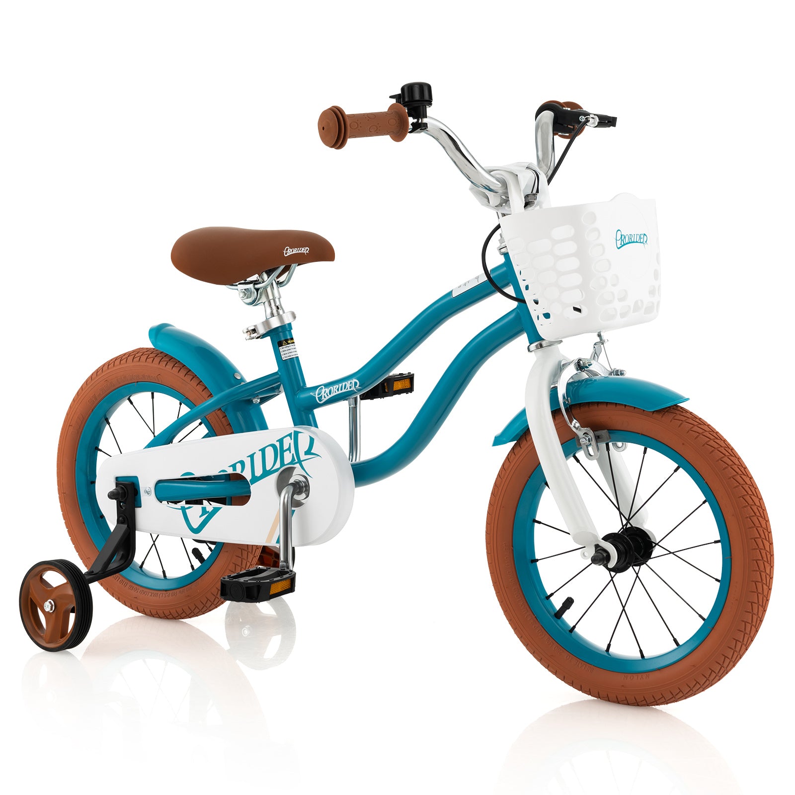 14 Inch Kid's Bike with Removable Training Wheels and Basket