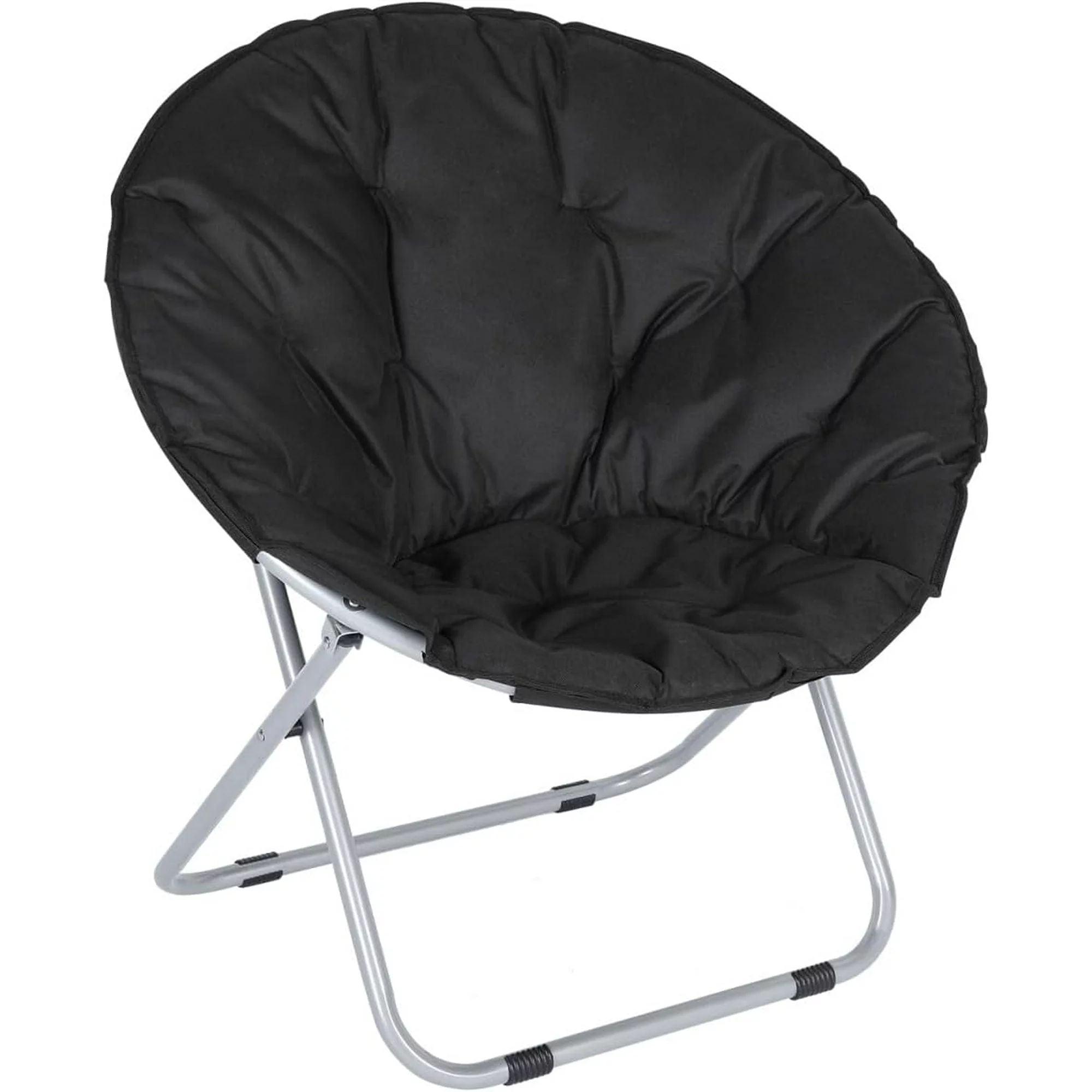 30 inch Folding Cozy Chair Saucer Chair Moon Chair, Black